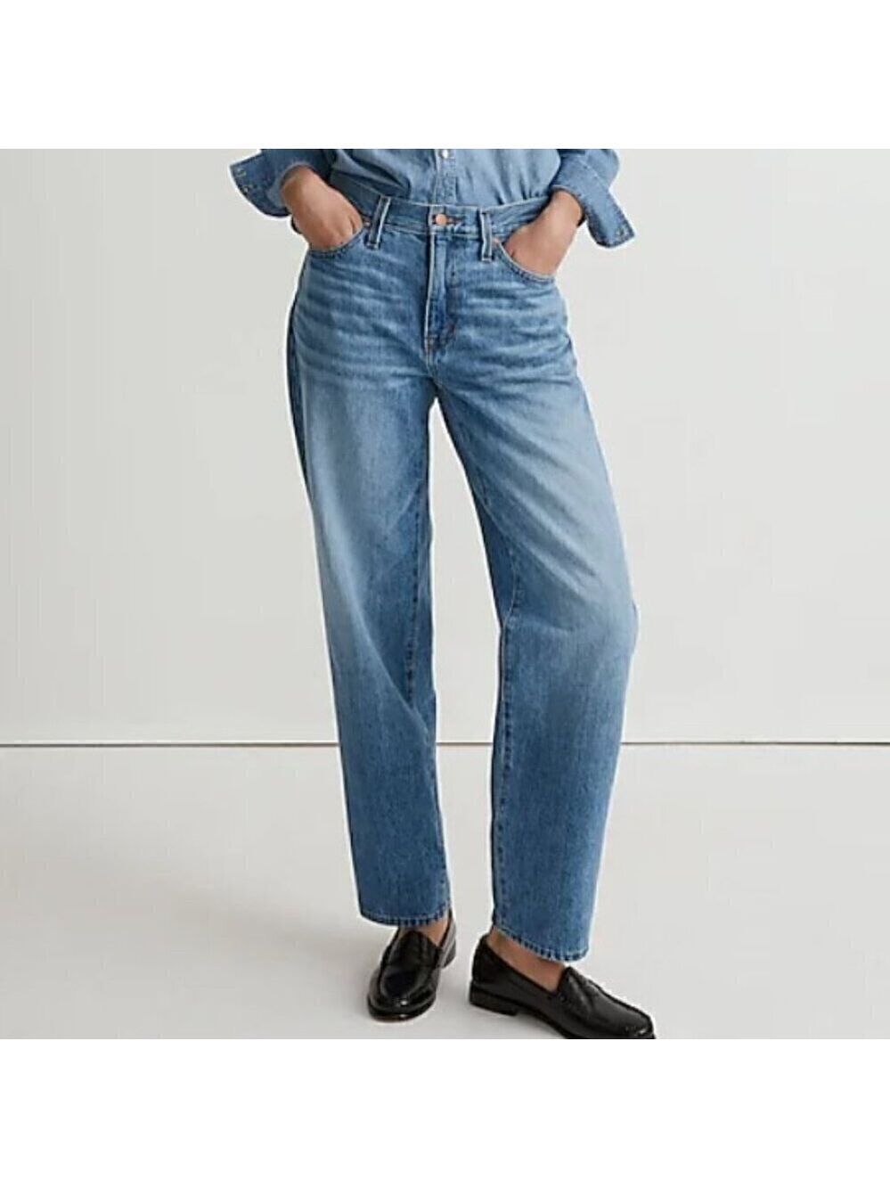 Madewell The Slouchy Boyjean in Rosewell Wash with Frayed Hems Size 30